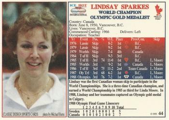 1993 Ice Hot International #44 Lindsay Sparks Back